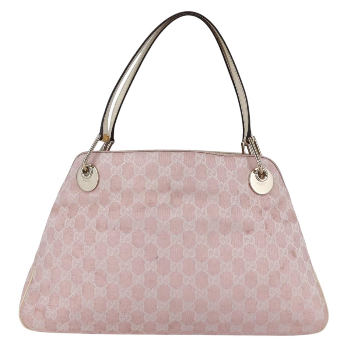 GUCCI GG Canvas Tote Bag Pink Gold 121023 Auth ep11753