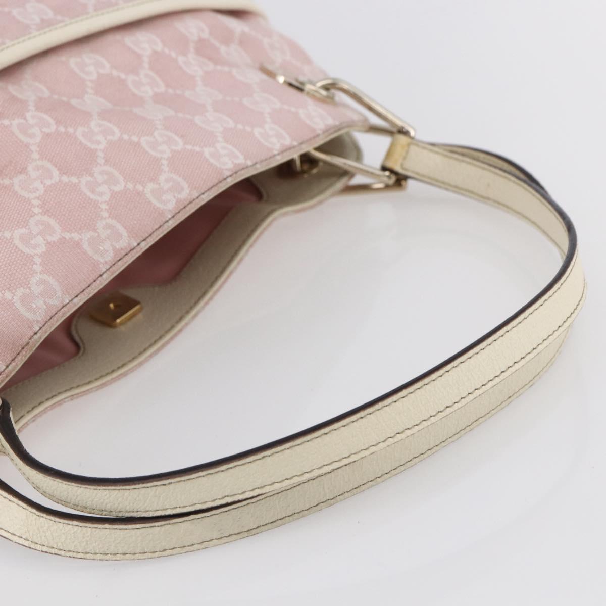 GUCCI GG Canvas Tote Bag Pink Gold 121023 Auth ep11753
