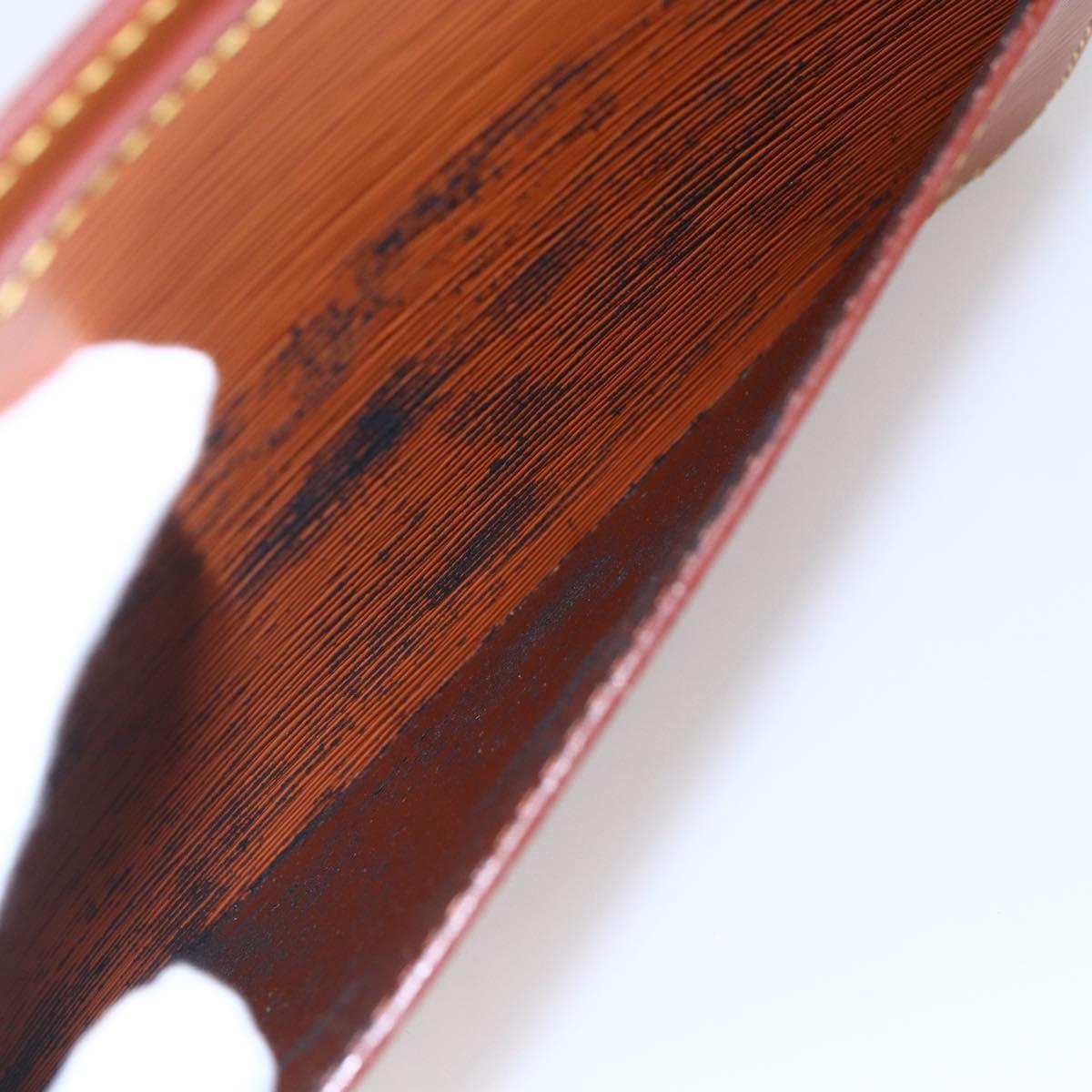 LOUIS VUITTON Epi Pochette Homme Bag Brown Zipangu Gold M52528 Auth ep11759