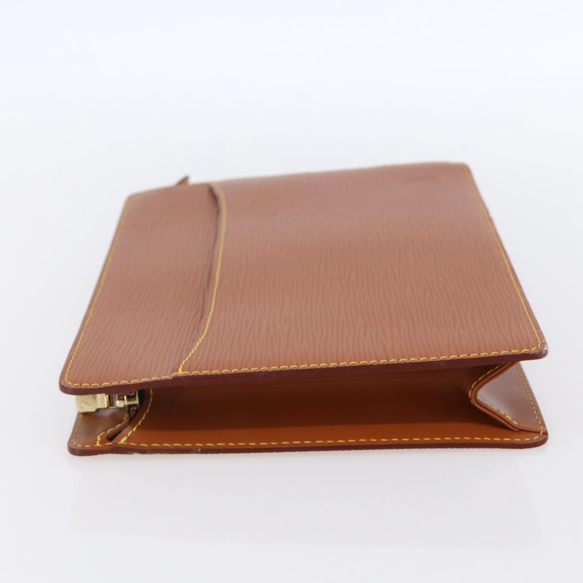 LOUIS VUITTON Epi Pochette Homme Bag Brown Zipangu Gold M52528 Auth ep11759