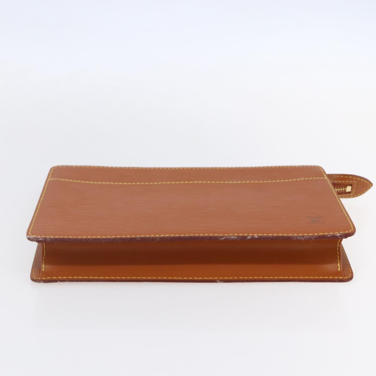 LOUIS VUITTON Epi Pochette Homme Bag Brown Zipangu Gold M52528 Auth ep11759
