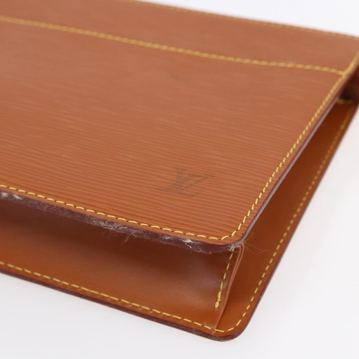 LOUIS VUITTON Epi Pochette Homme Bag Brown Zipangu Gold M52528 Auth ep11759