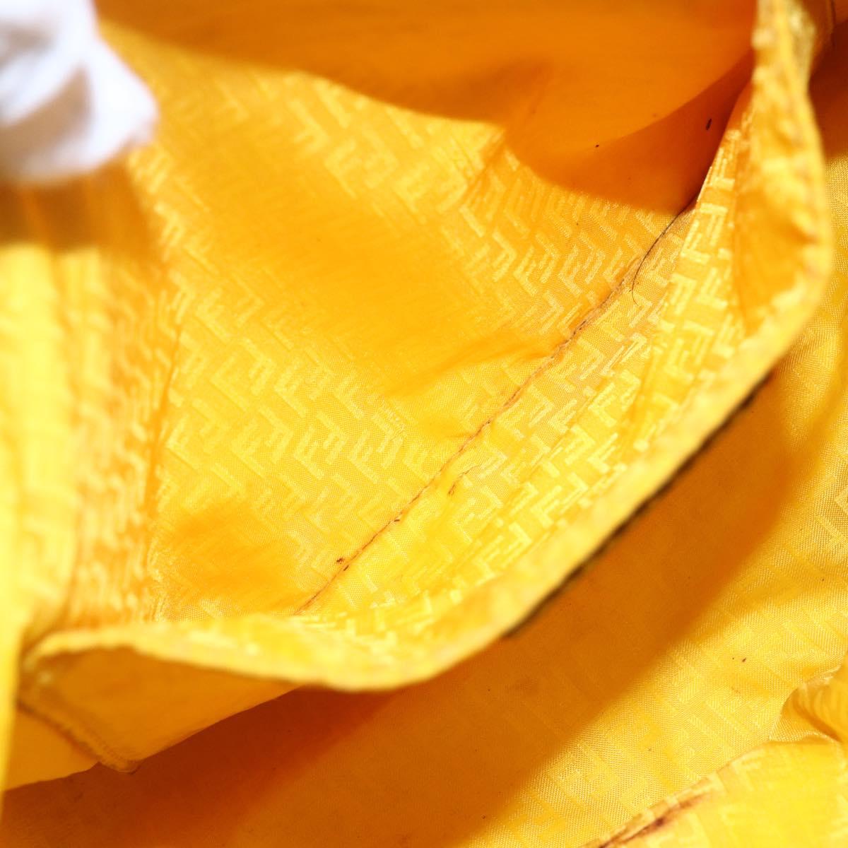 FENDI Zucca Canvas Hand Bag Black Brown Auth ep11760