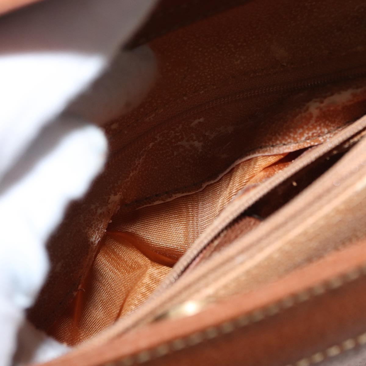 GUCCI Bamboo Hand Bag Leather Brown Gold Auth ep11767