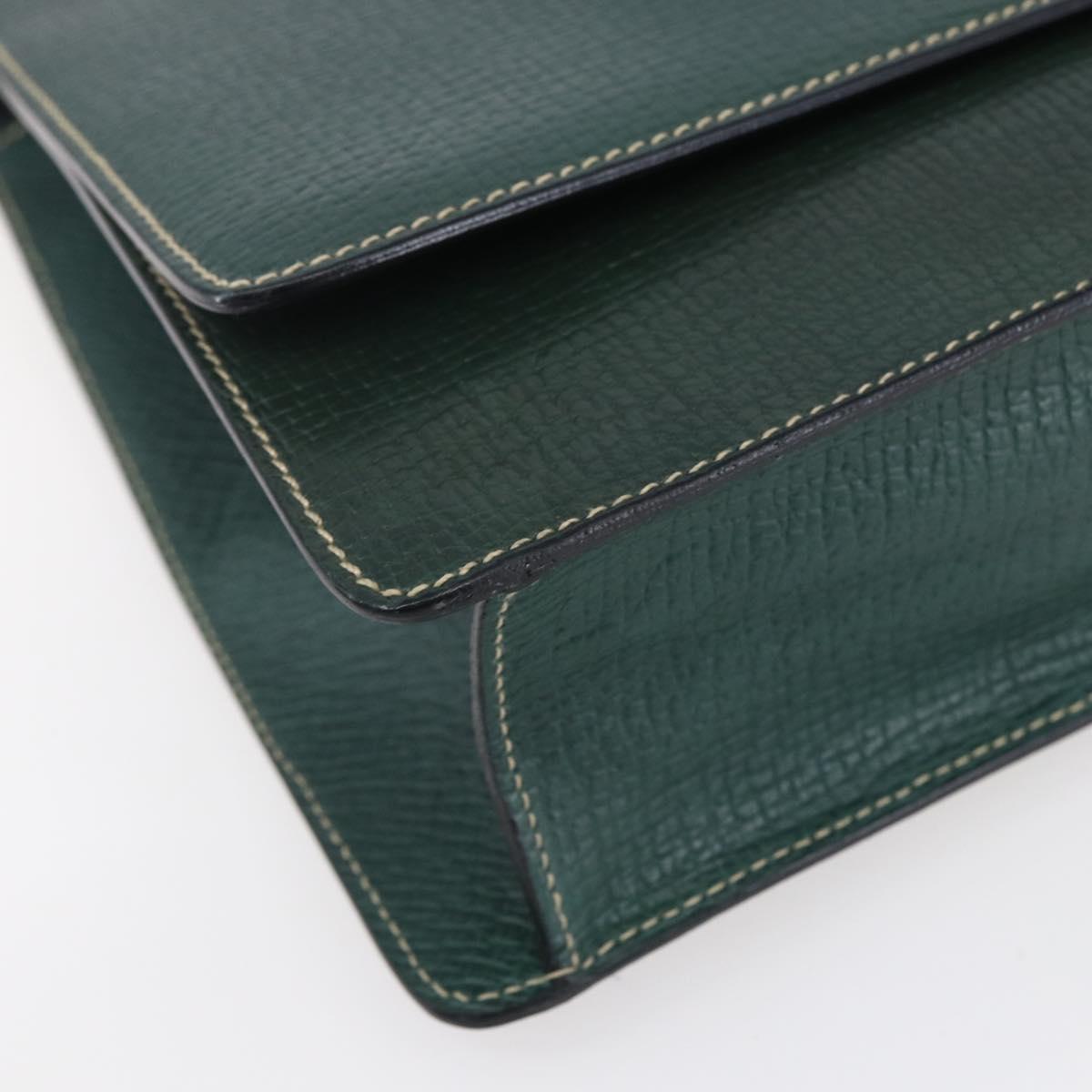 LOEWE Barcelona Hand Bag Leather 2way Green Gold Auth ep11771