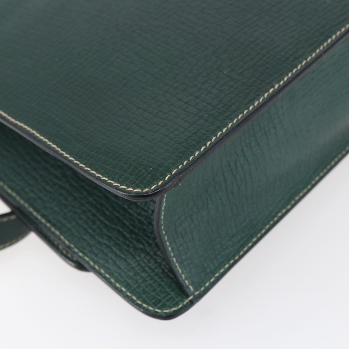 LOEWE Barcelona Hand Bag Leather 2way Green Gold Auth ep11771