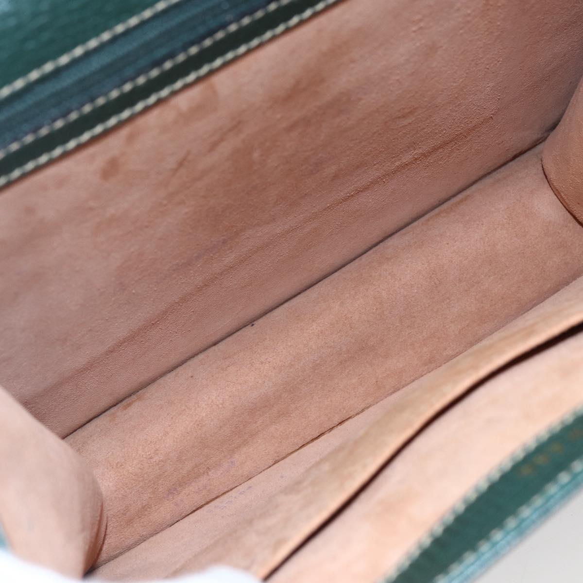 LOEWE Barcelona Hand Bag Leather 2way Green Gold Auth ep11771