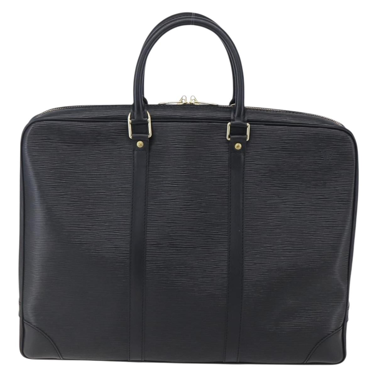 LOUIS VUITTON Epi Porte Documents Voyage Business Bag Black M40321 Auth ep11774