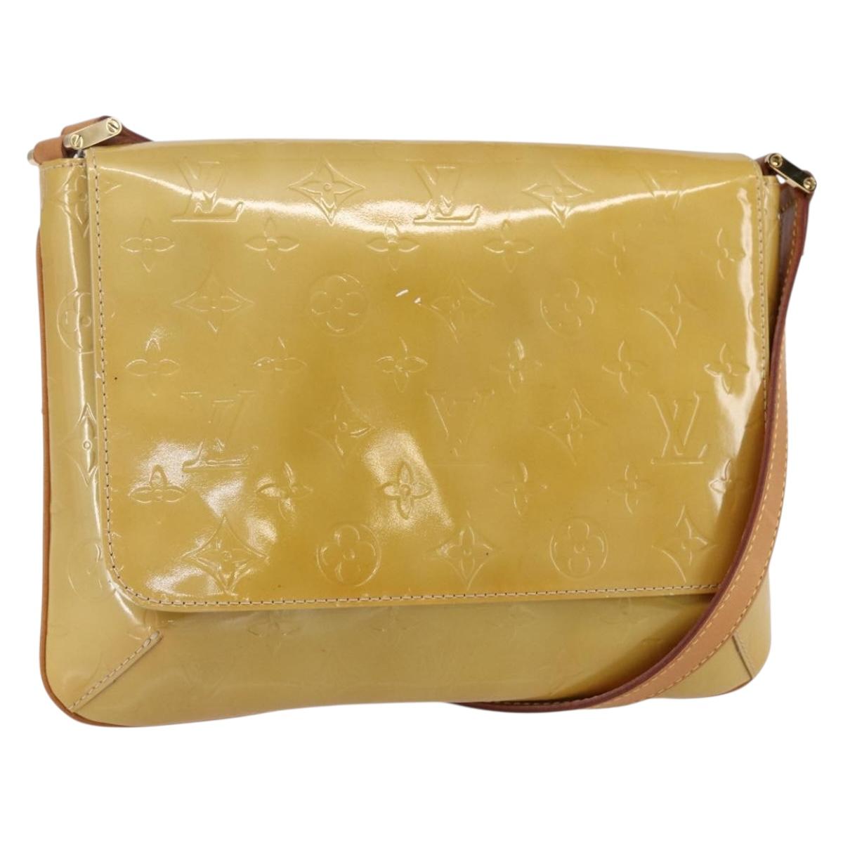 LOUIS VUITTON Monogram Vernis Thompson Street Bag Beige M91301 LV Auth ep11776