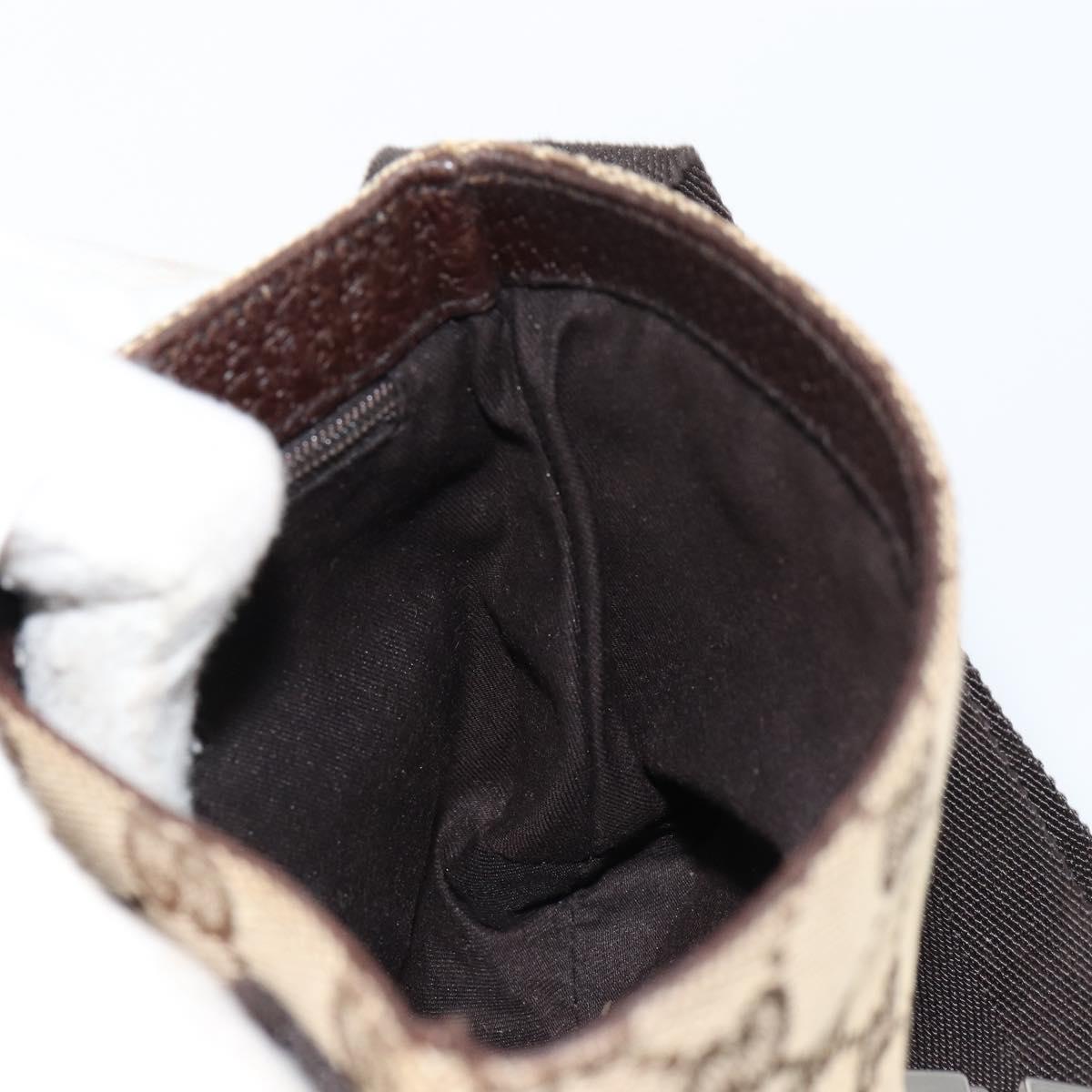 GUCCI GG Canvas Waist bag Beige Silver 131236 Auth ep11777