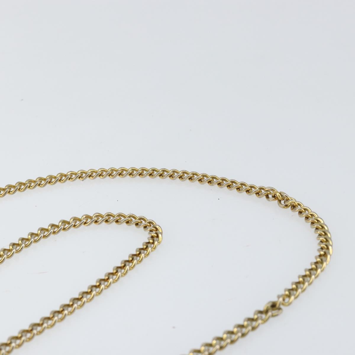 Christian Dior Chain Shoulder Bag Leather Beige Gold Auth ep11798