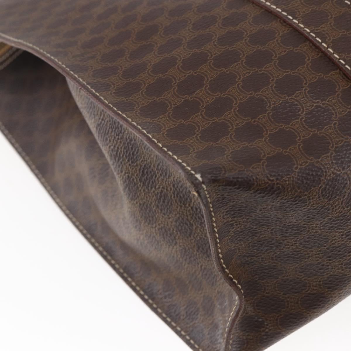 CELINE Macadam Canvas Tote Bag PVC Brown Gold Auth ep11810