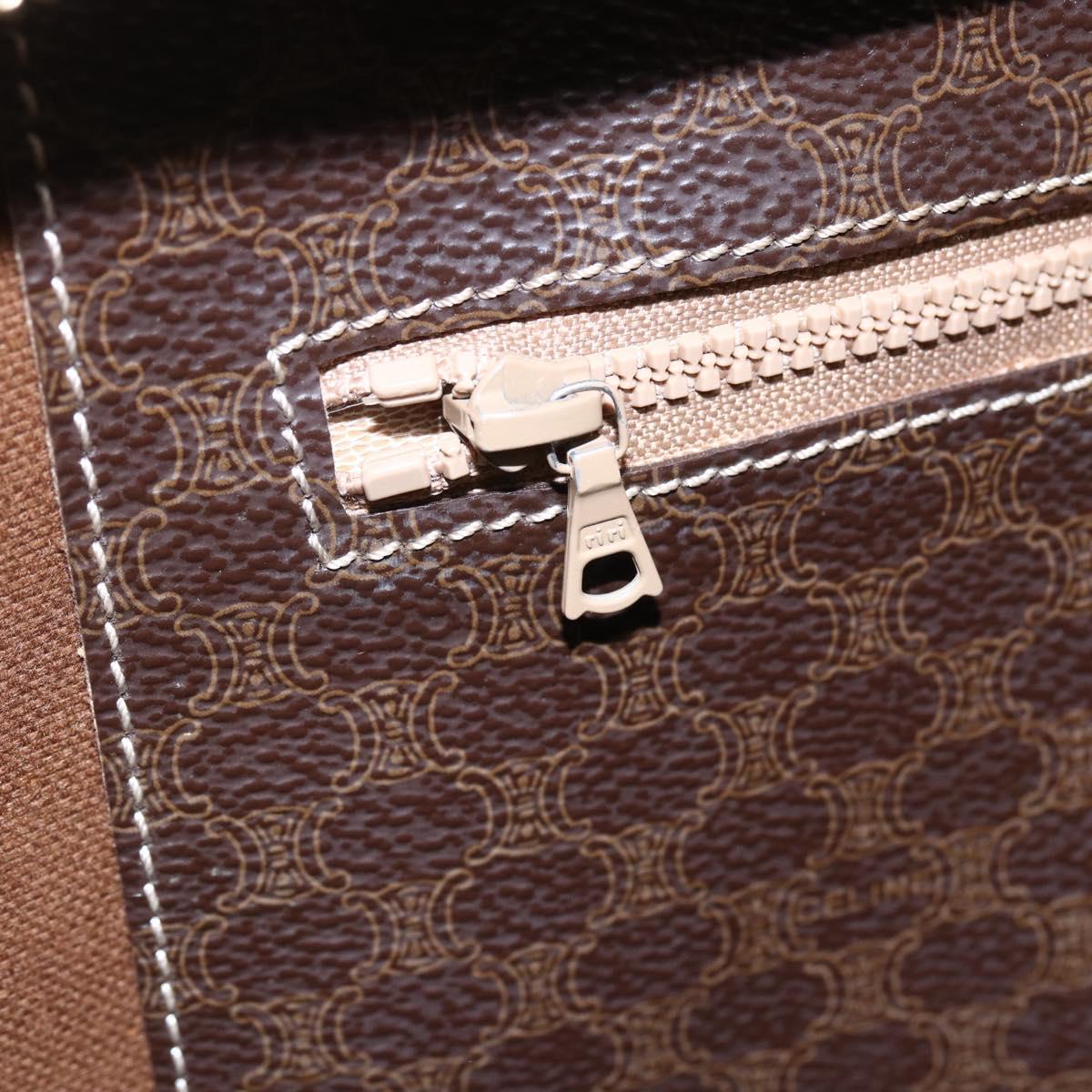 CELINE Macadam Canvas Tote Bag PVC Brown Gold Auth ep11810