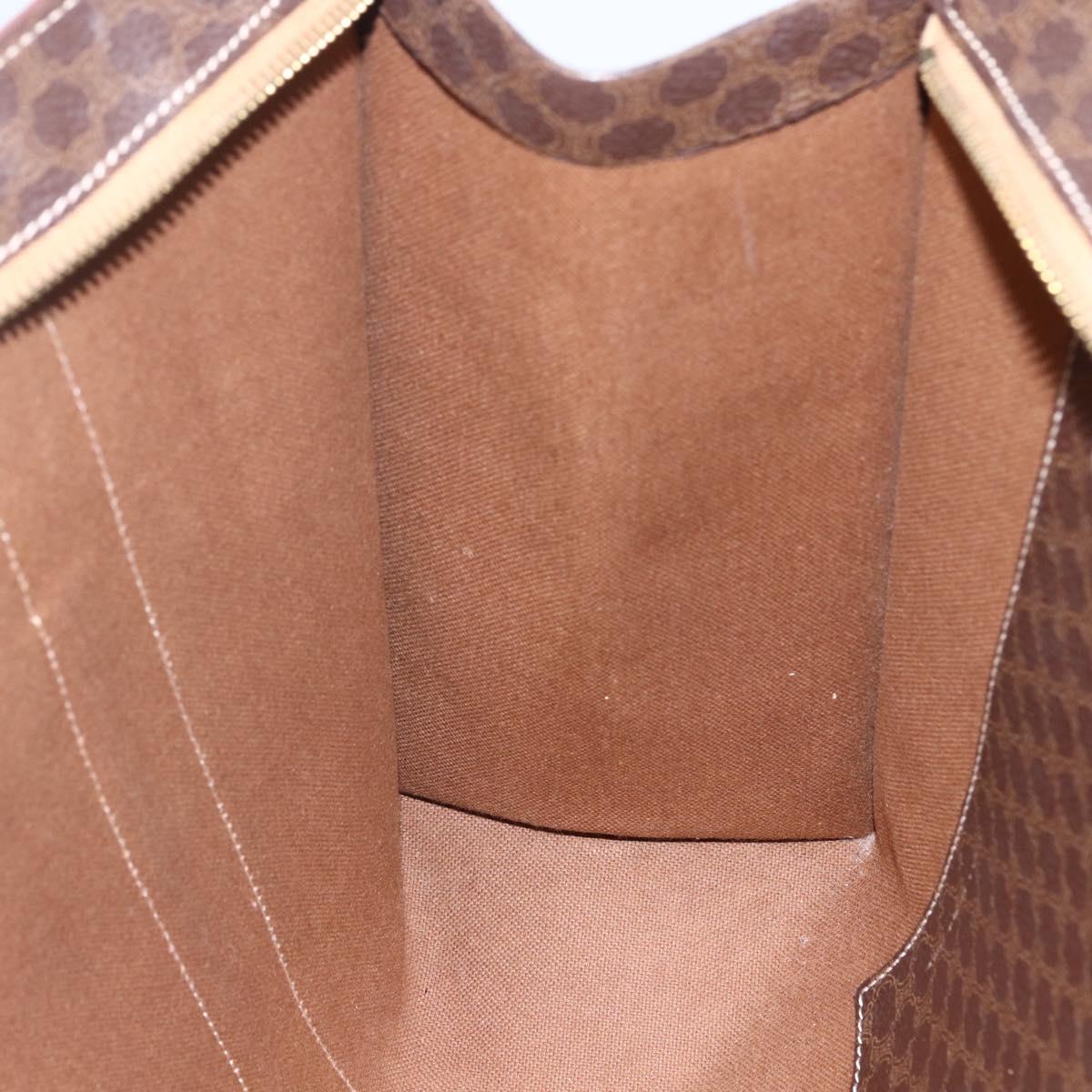 CELINE Macadam Canvas Tote Bag PVC Brown Gold Auth ep11810
