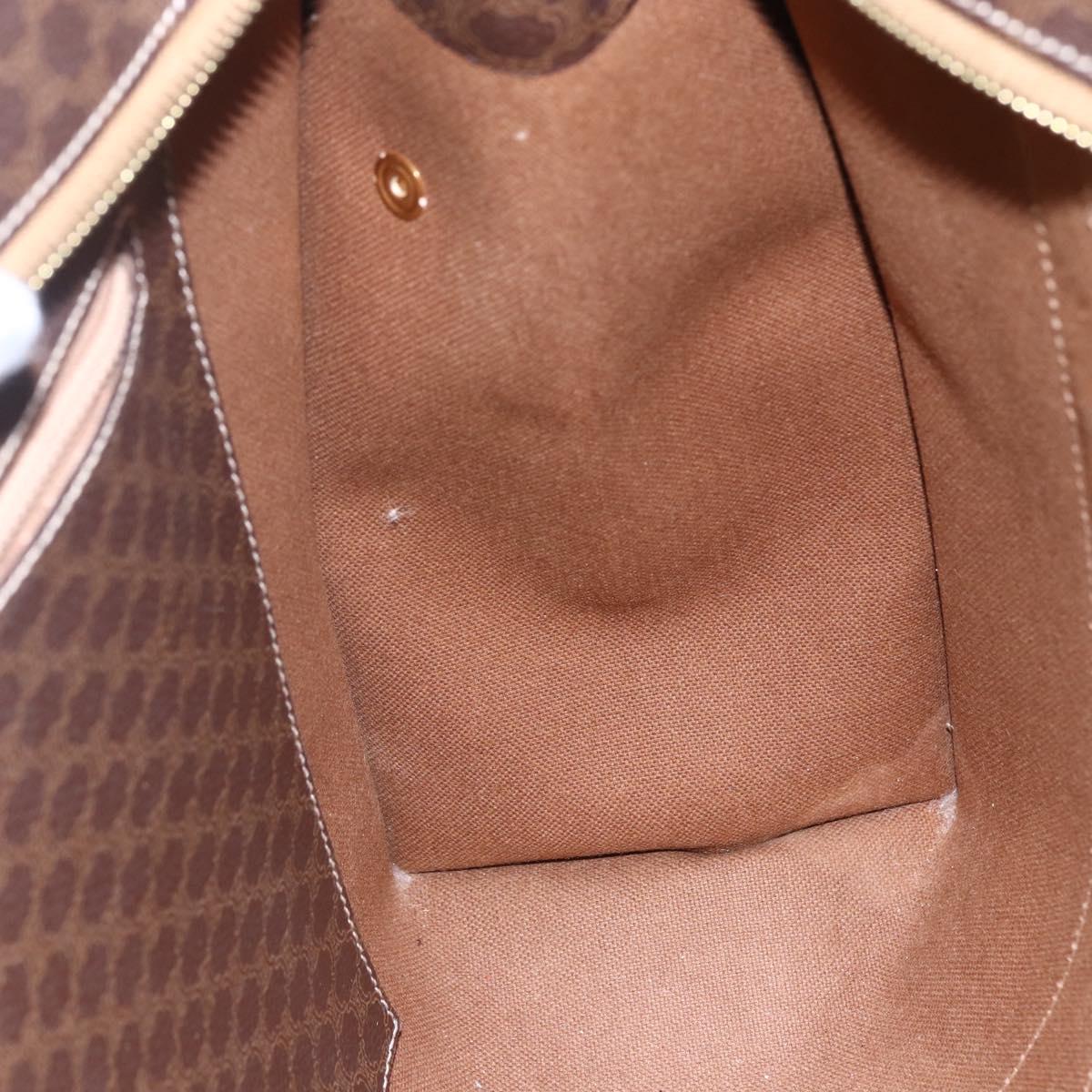 CELINE Macadam Canvas Tote Bag PVC Brown Gold Auth ep11810