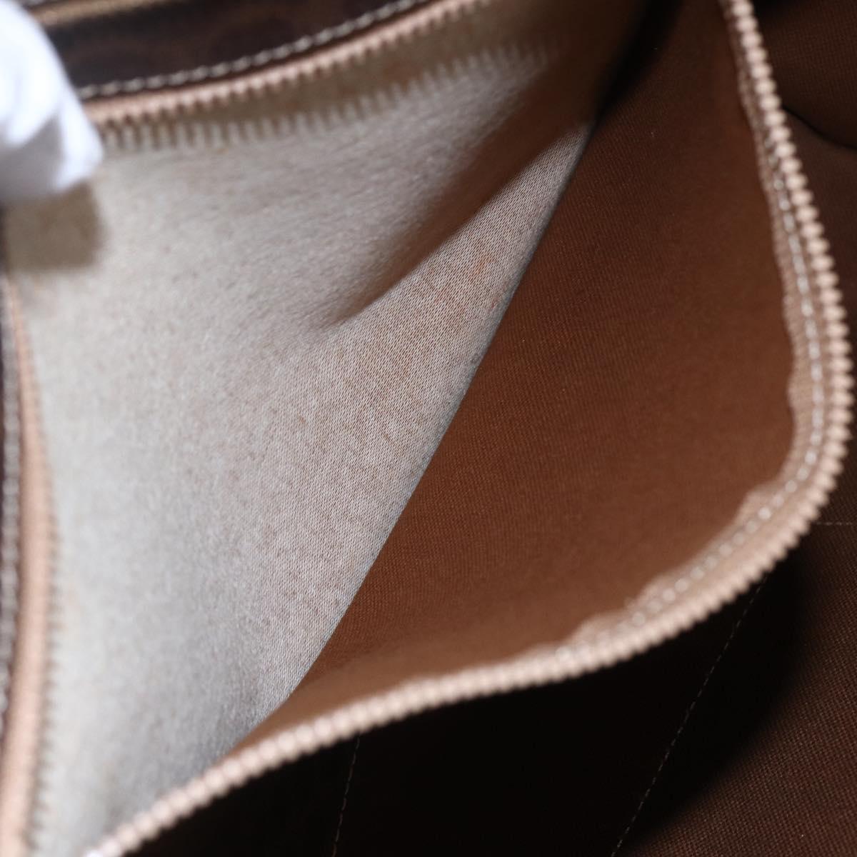 CELINE Macadam Canvas Tote Bag PVC Brown Gold Auth ep11810