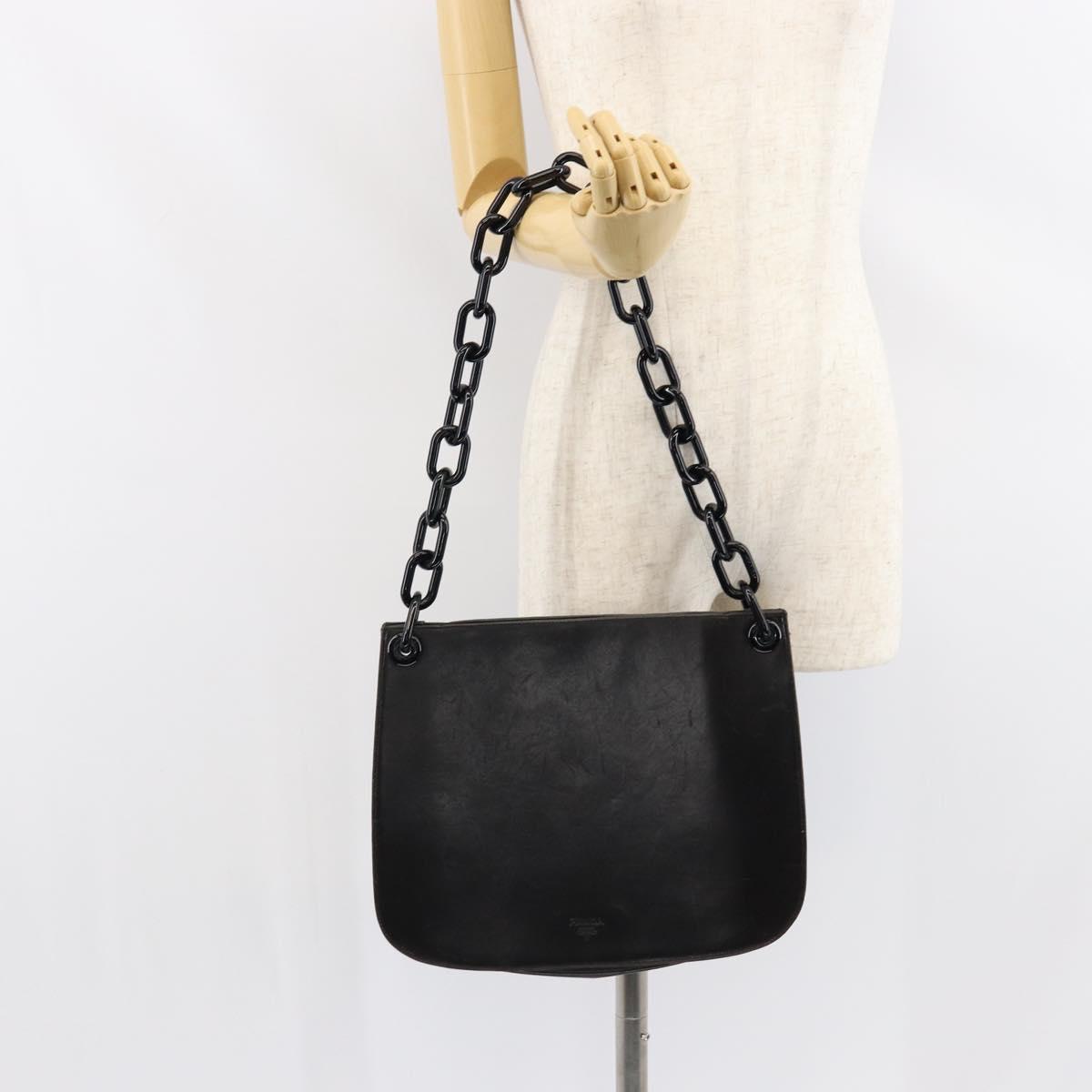 PRADA Shoulder Bag Leather Black Auth ep11820