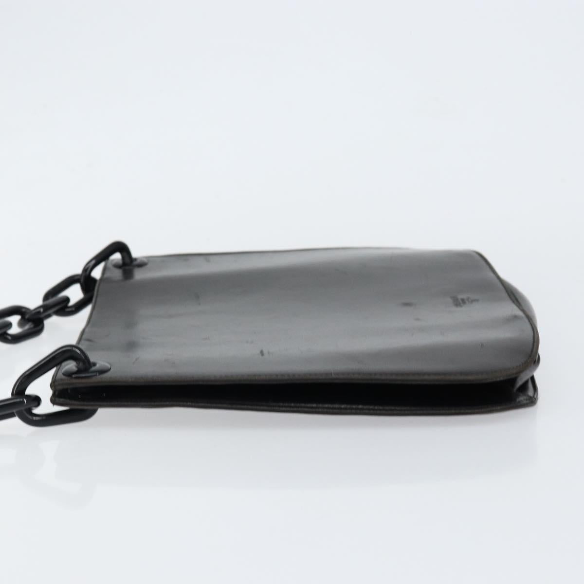 PRADA Shoulder Bag Leather Black Auth ep11820