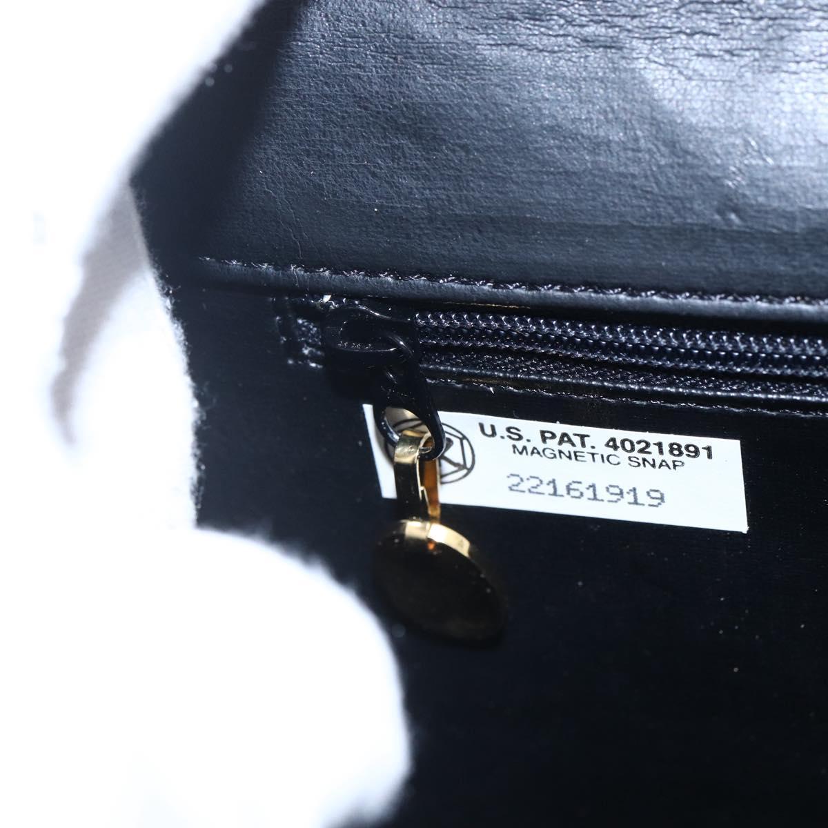 Christian Dior Shoulder Bag Leather Black Gold Auth ep11826