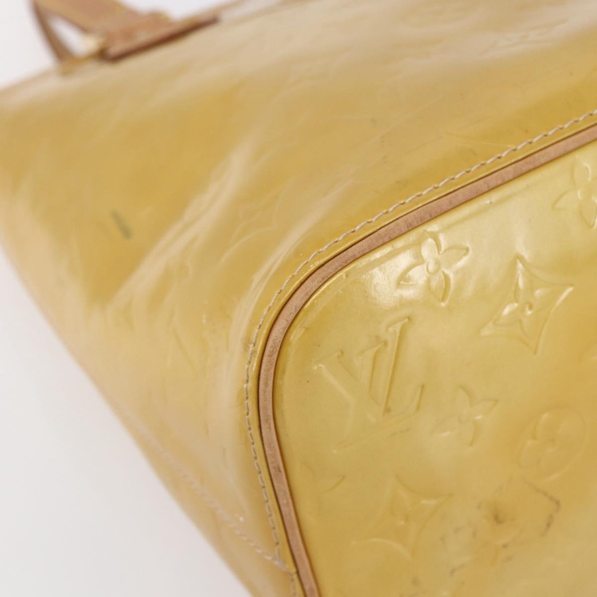 LOUIS VUITTON Monogram Vernis Houston Hand Bag Beige M91004 LV Auth ep11829