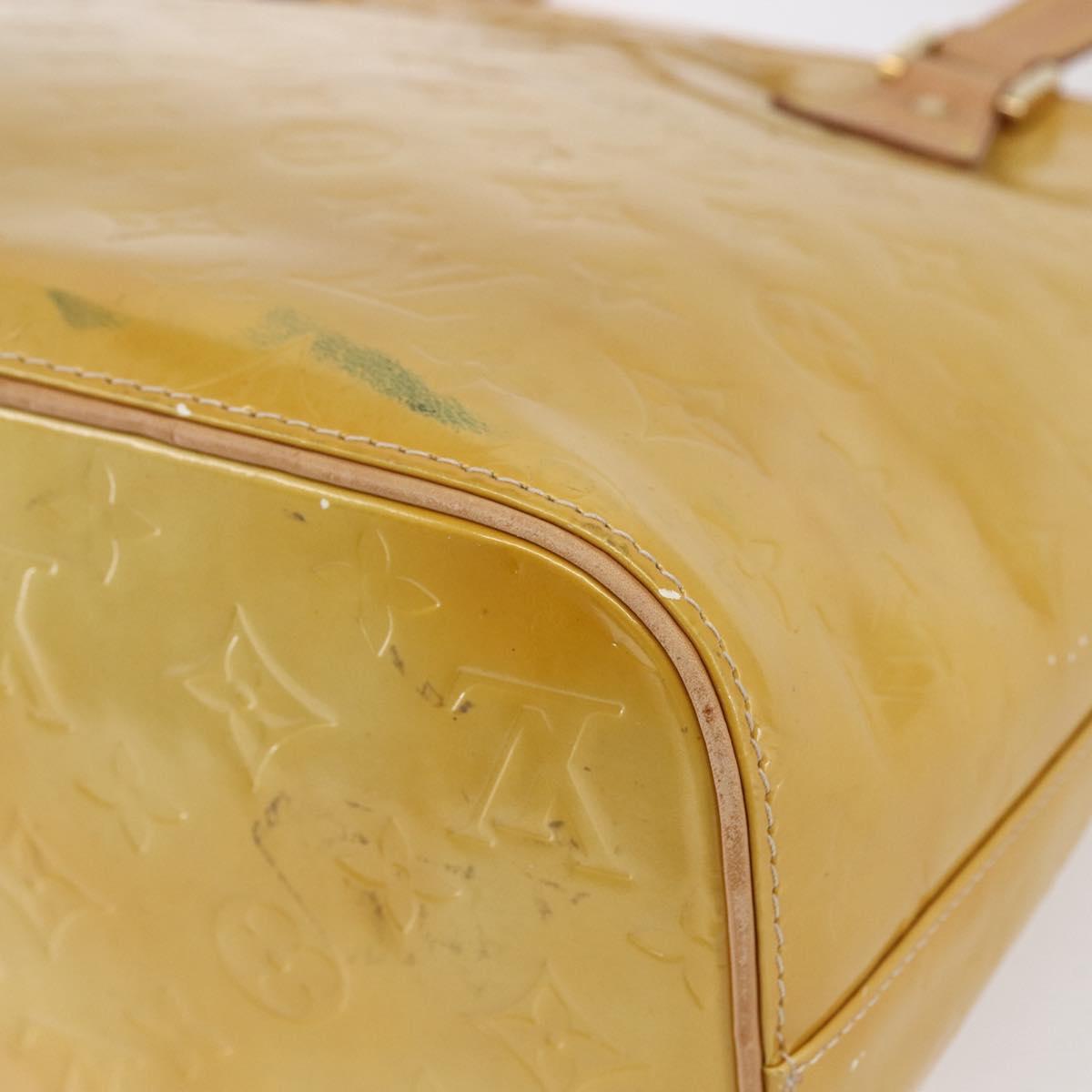 LOUIS VUITTON Monogram Vernis Houston Hand Bag Beige M91004 LV Auth ep11829