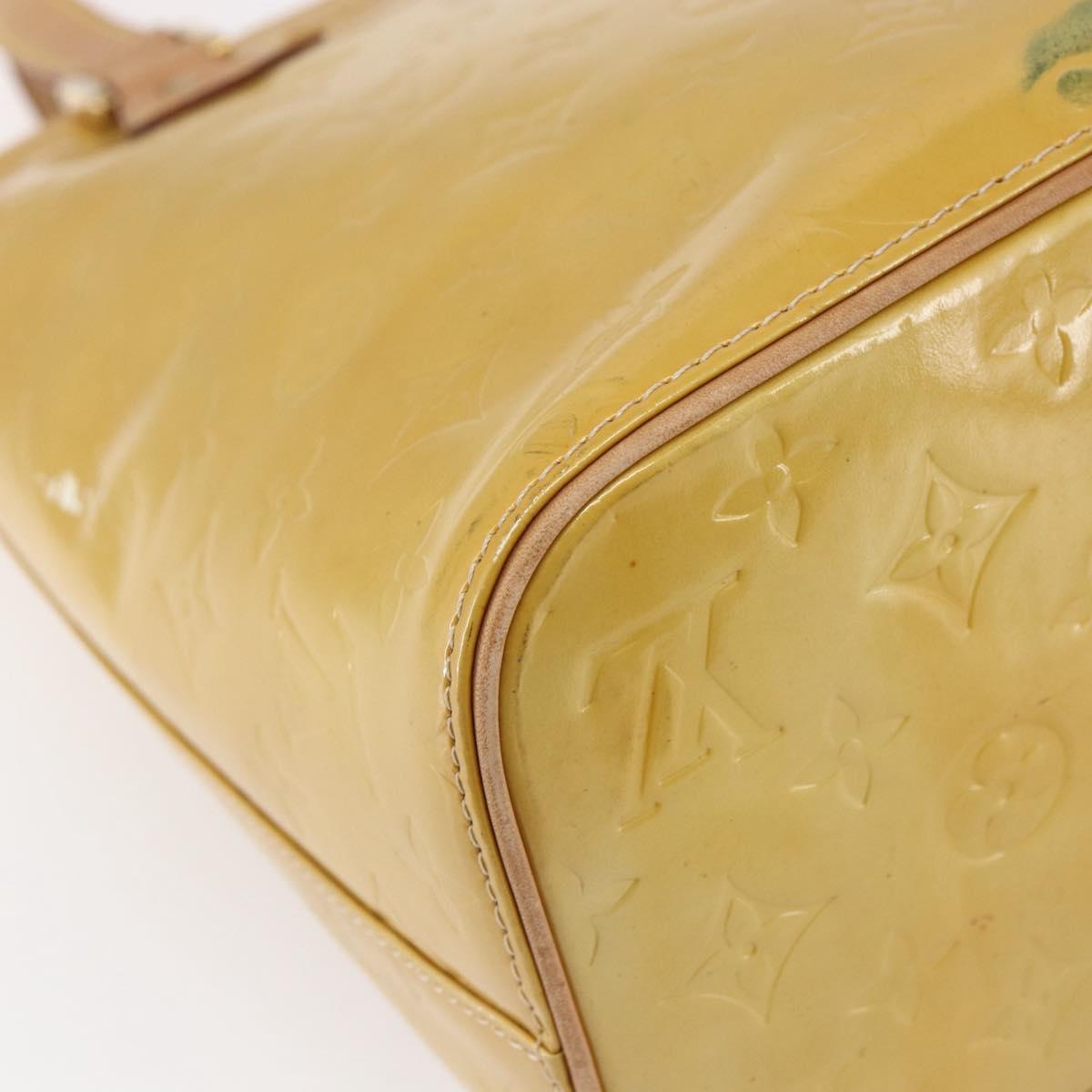 LOUIS VUITTON Monogram Vernis Houston Hand Bag Beige M91004 LV Auth ep11829