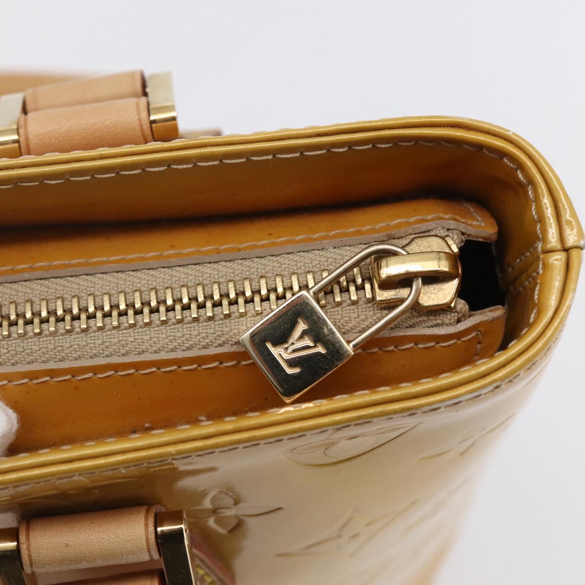 LOUIS VUITTON Monogram Vernis Houston Hand Bag Beige M91004 LV Auth ep11829