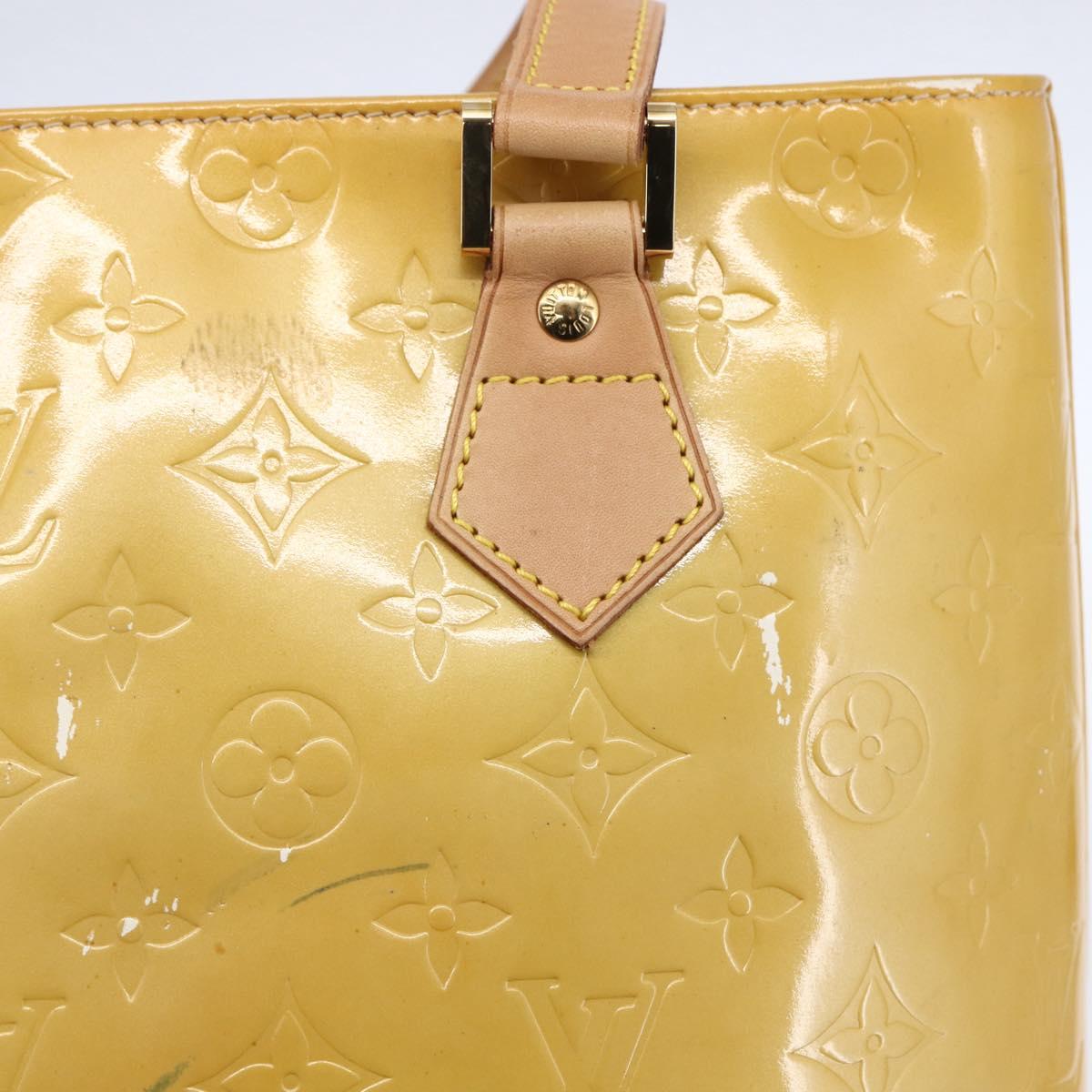 LOUIS VUITTON Monogram Vernis Houston Hand Bag Beige M91004 LV Auth ep11829