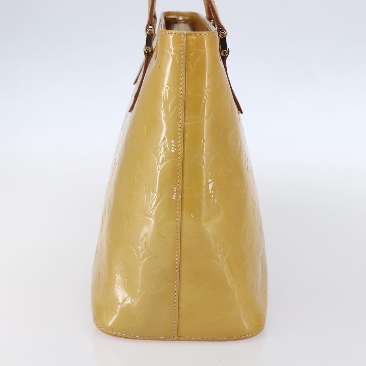 LOUIS VUITTON Monogram Vernis Houston Hand Bag Beige M91004 LV Auth ep11829