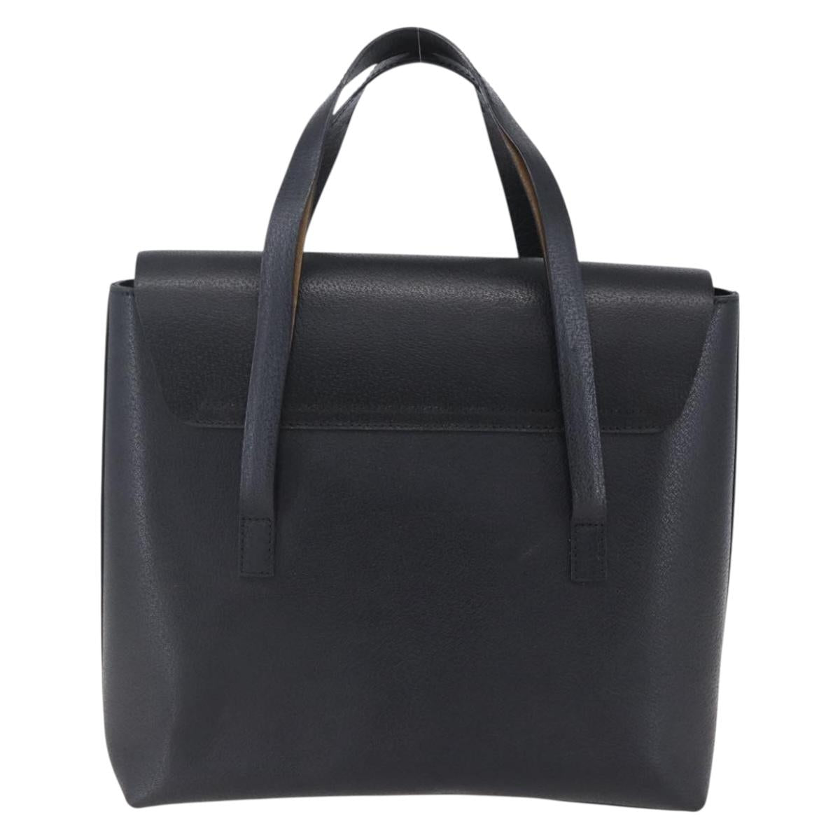 GUCCI Hand Bag Leather Outlet Black Auth ep11833