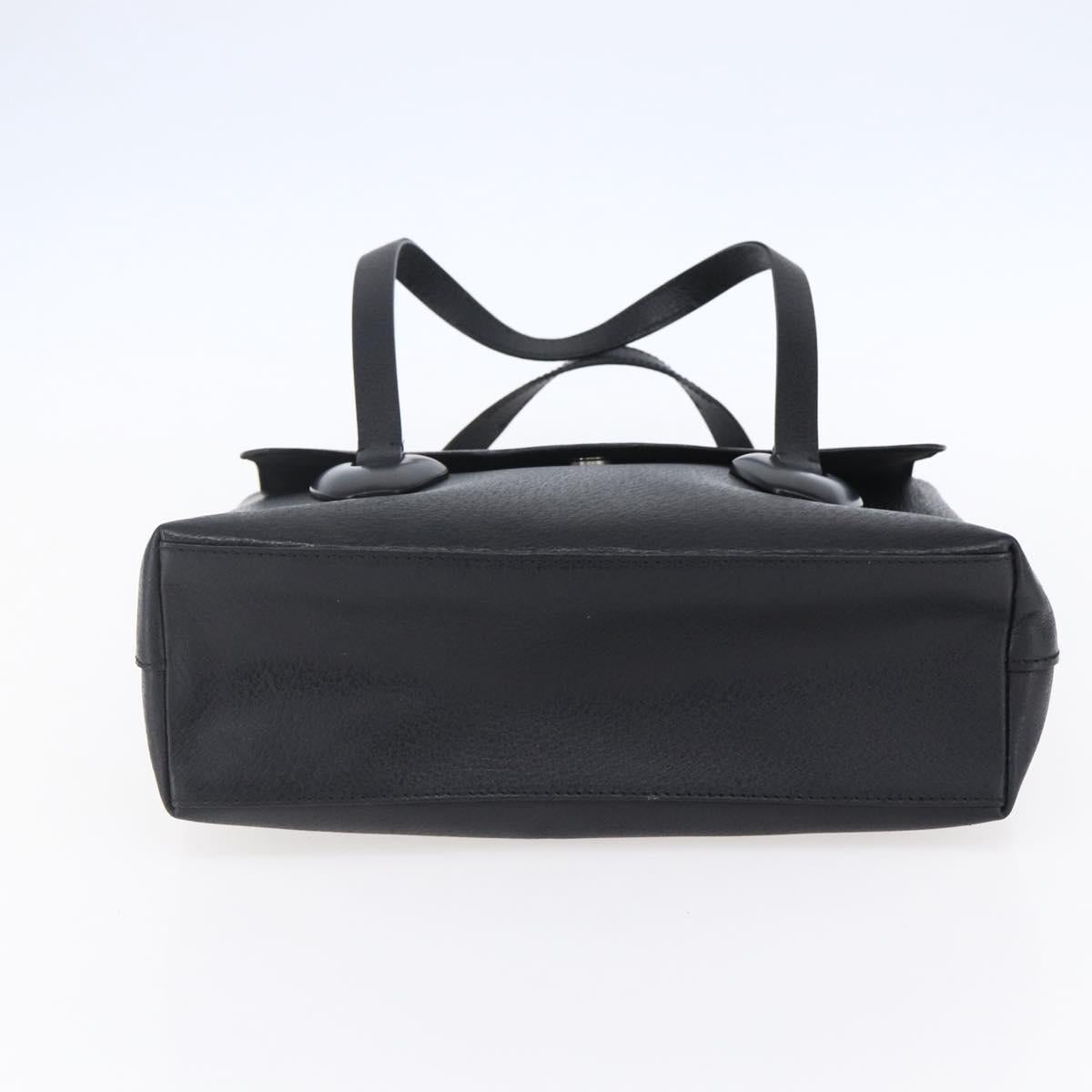 GUCCI Hand Bag Leather Outlet Black Auth ep11833