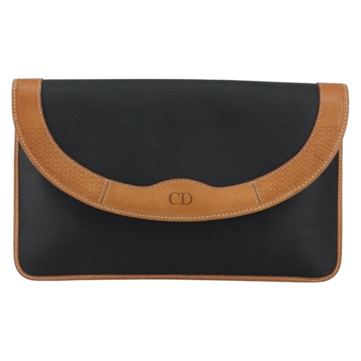 Christian Dior Clutch Bag PVC Black Auth ep11834