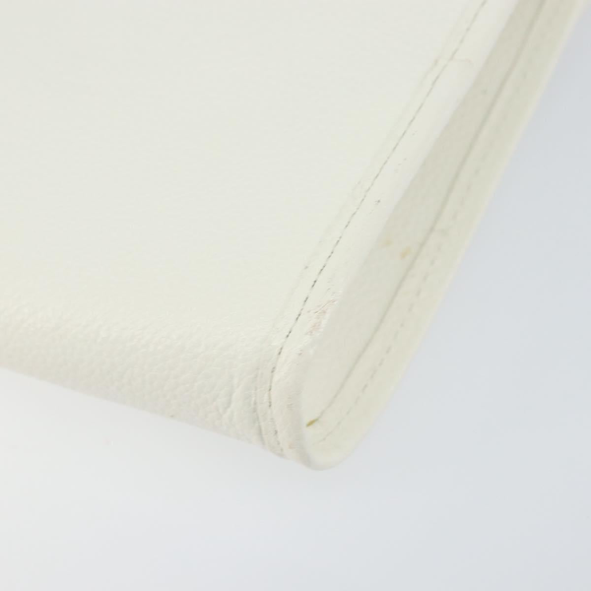 SAINT LAURENT Shoulder Bag Leather White Gold Auth ep11836