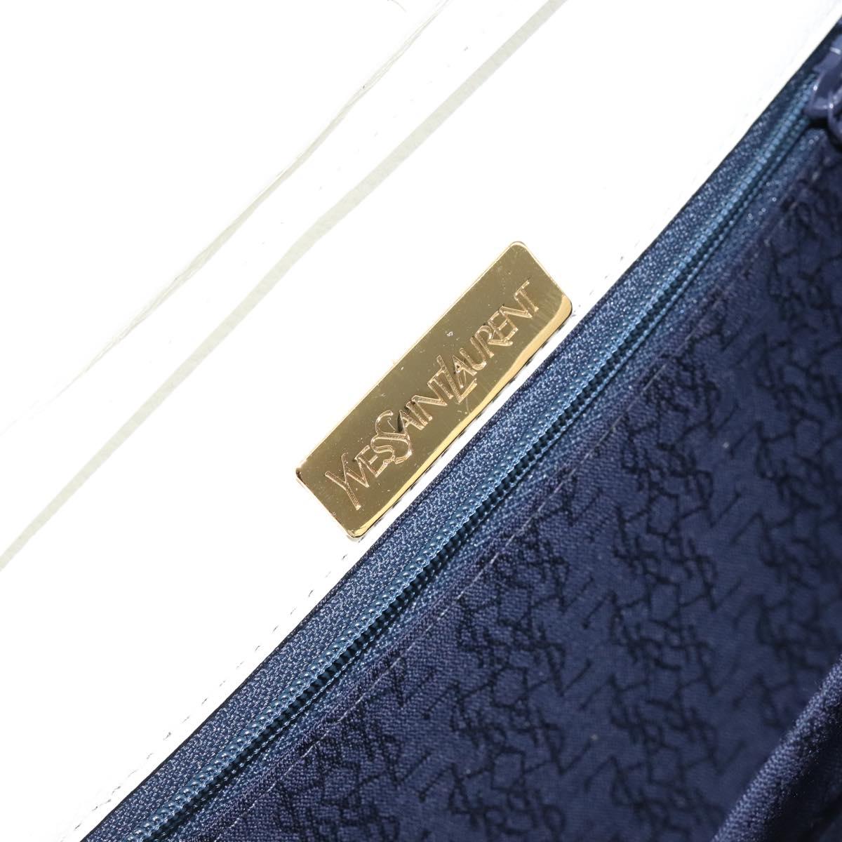 SAINT LAURENT Shoulder Bag Leather White Gold Auth ep11836