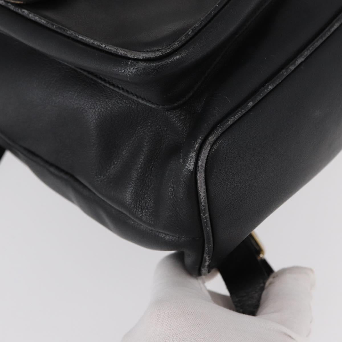 GUCCI Bamboo Backpack Leather Black Gold 003 2058 0016 Auth ep11837