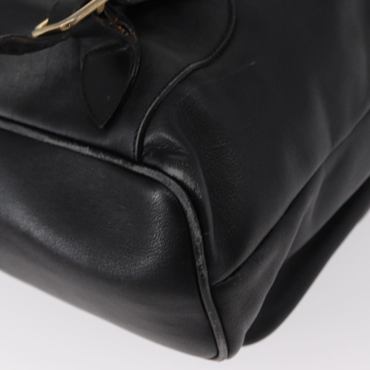 GUCCI Bamboo Backpack Leather Black Gold 003 2058 0016 Auth ep11837