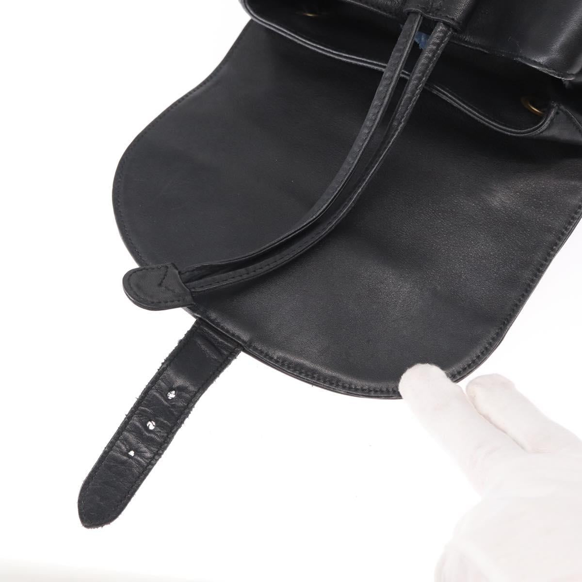 GUCCI Bamboo Backpack Leather Black Gold 003 2058 0016 Auth ep11837