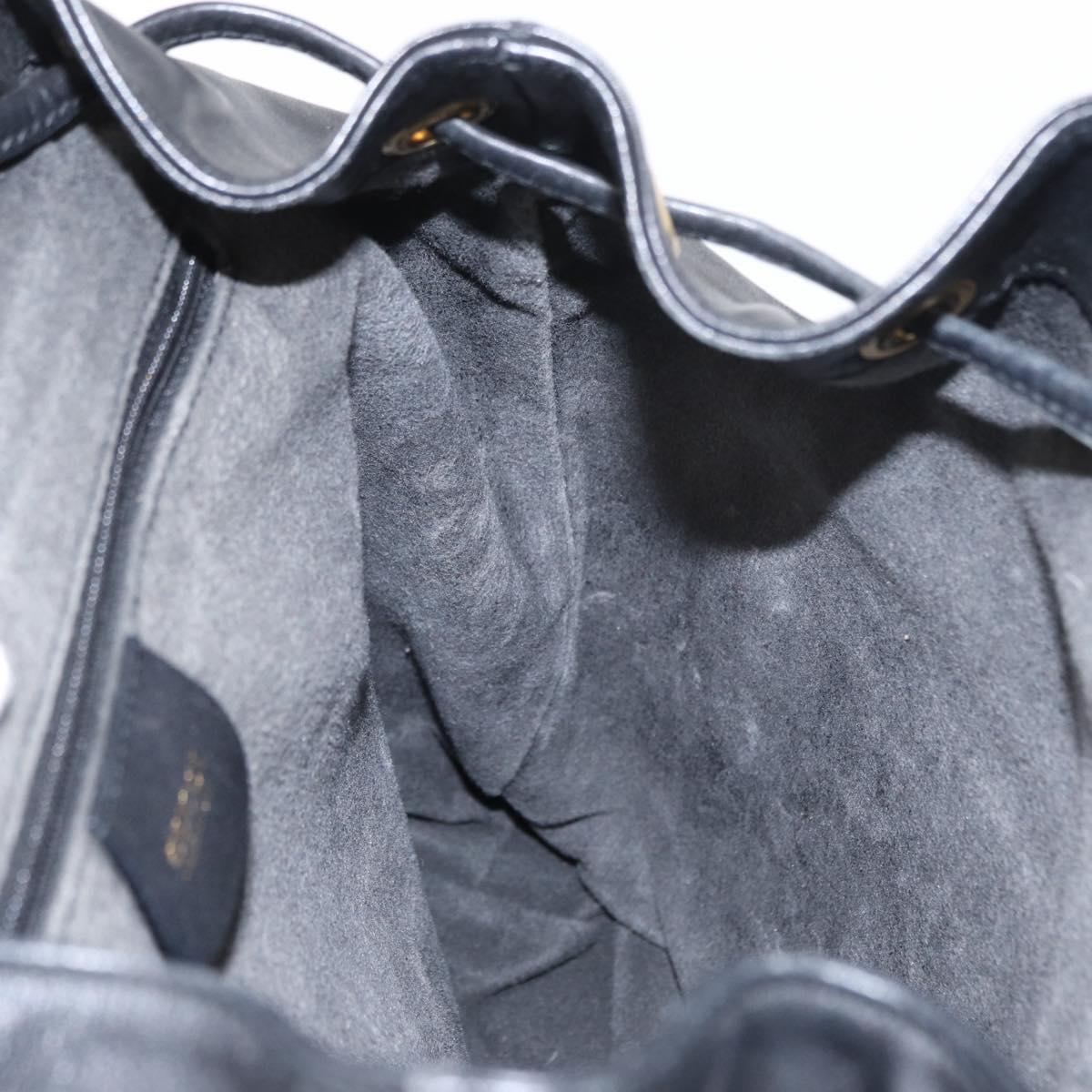 GUCCI Bamboo Backpack Leather Black Gold 003 2058 0016 Auth ep11837