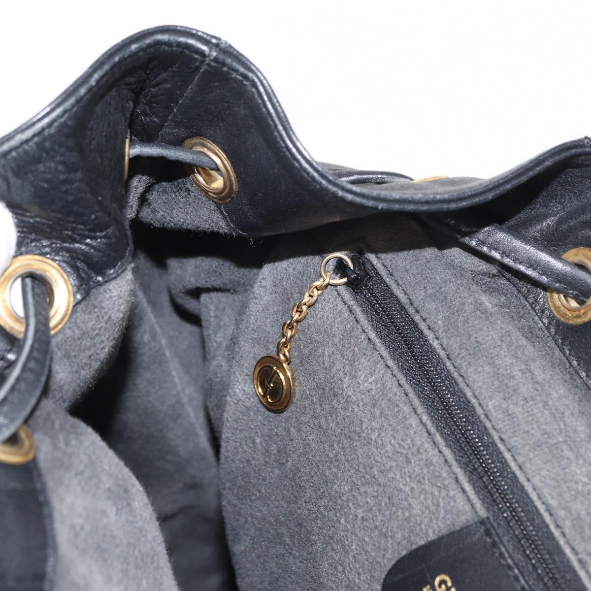 GUCCI Bamboo Backpack Leather Black Gold 003 2058 0016 Auth ep11837