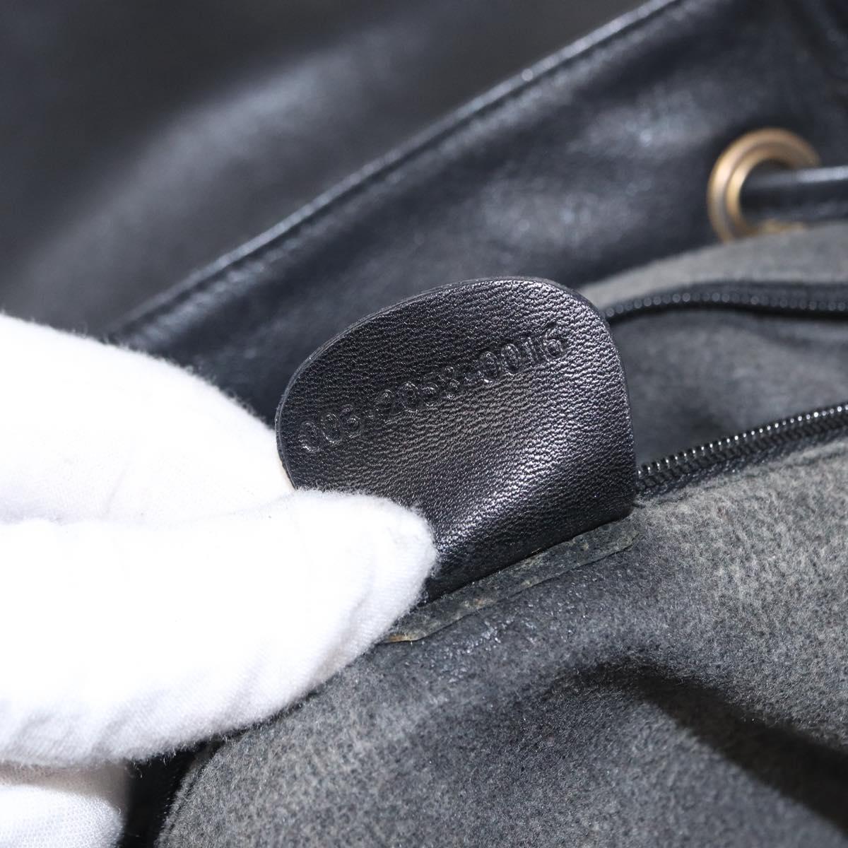 GUCCI Bamboo Backpack Leather Black Gold 003 2058 0016 Auth ep11837