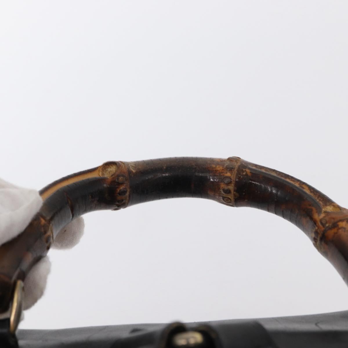 GUCCI Bamboo Backpack Leather Black Gold 003 2058 0016 Auth ep11837