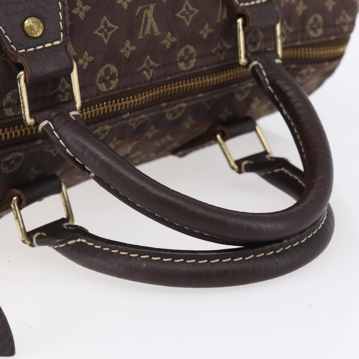 LOUIS VUITTON Monogram Mini Lin Speedy 30 Bag Brown Ebene M95224 Auth ep11838