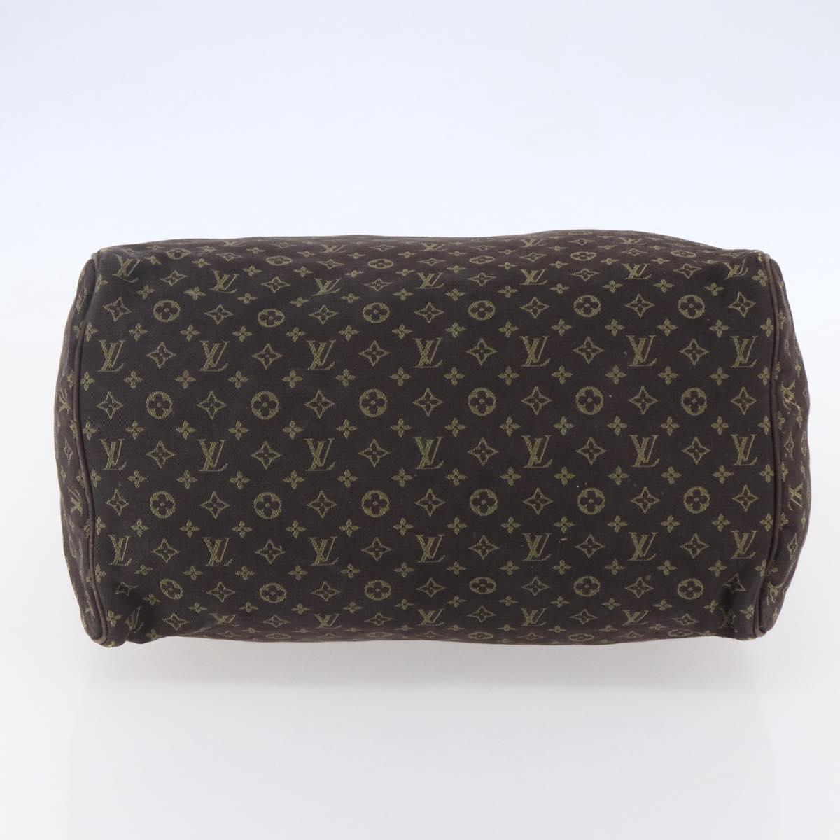 LOUIS VUITTON Monogram Mini Lin Speedy 30 Bag Brown Ebene M95224 Auth ep11838