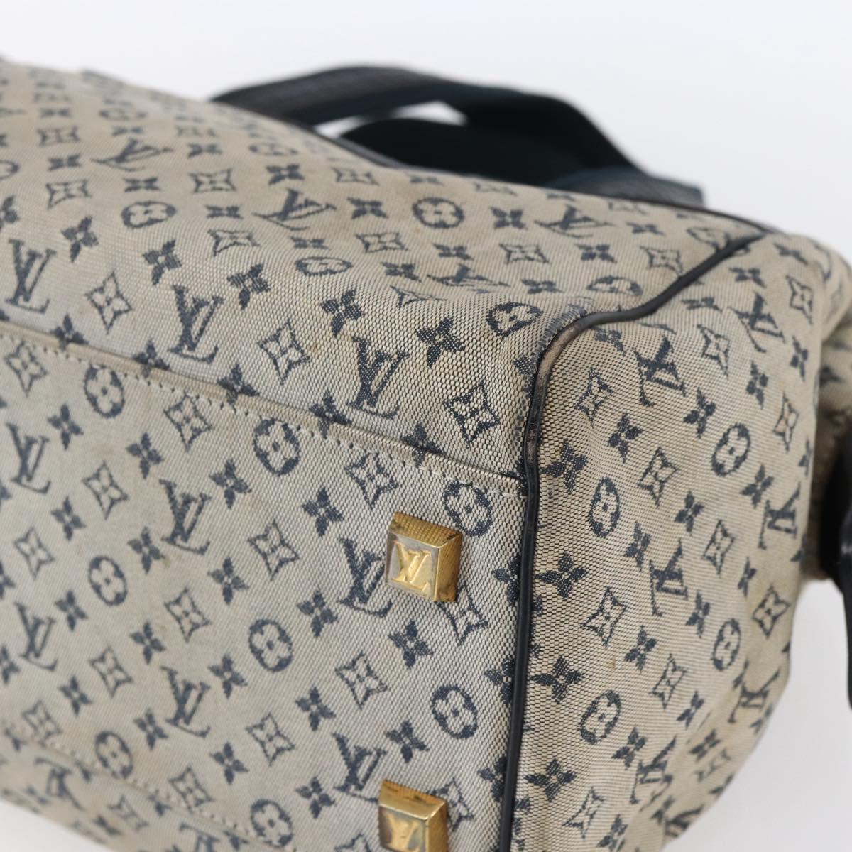 LOUIS VUITTON Monogram Mini Josephine GM Hand Bag Blue M92211 LV Auth ep11840