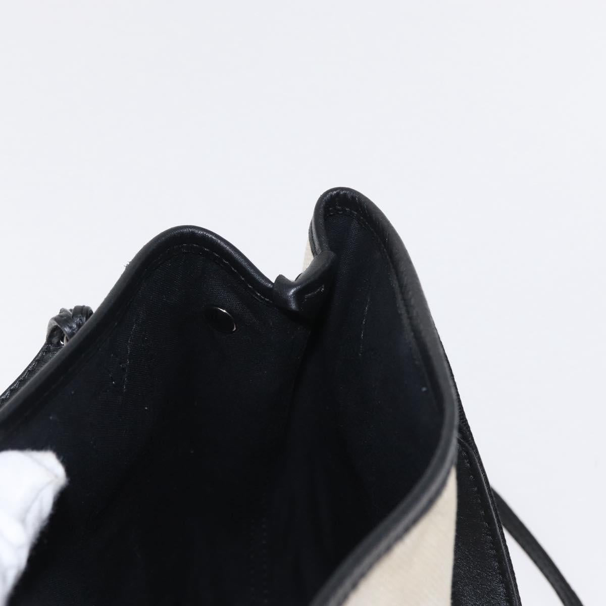 BALENCIAGA Navy Cabas Hand Bag Canvas 2way White Black 390346 Auth ep11845