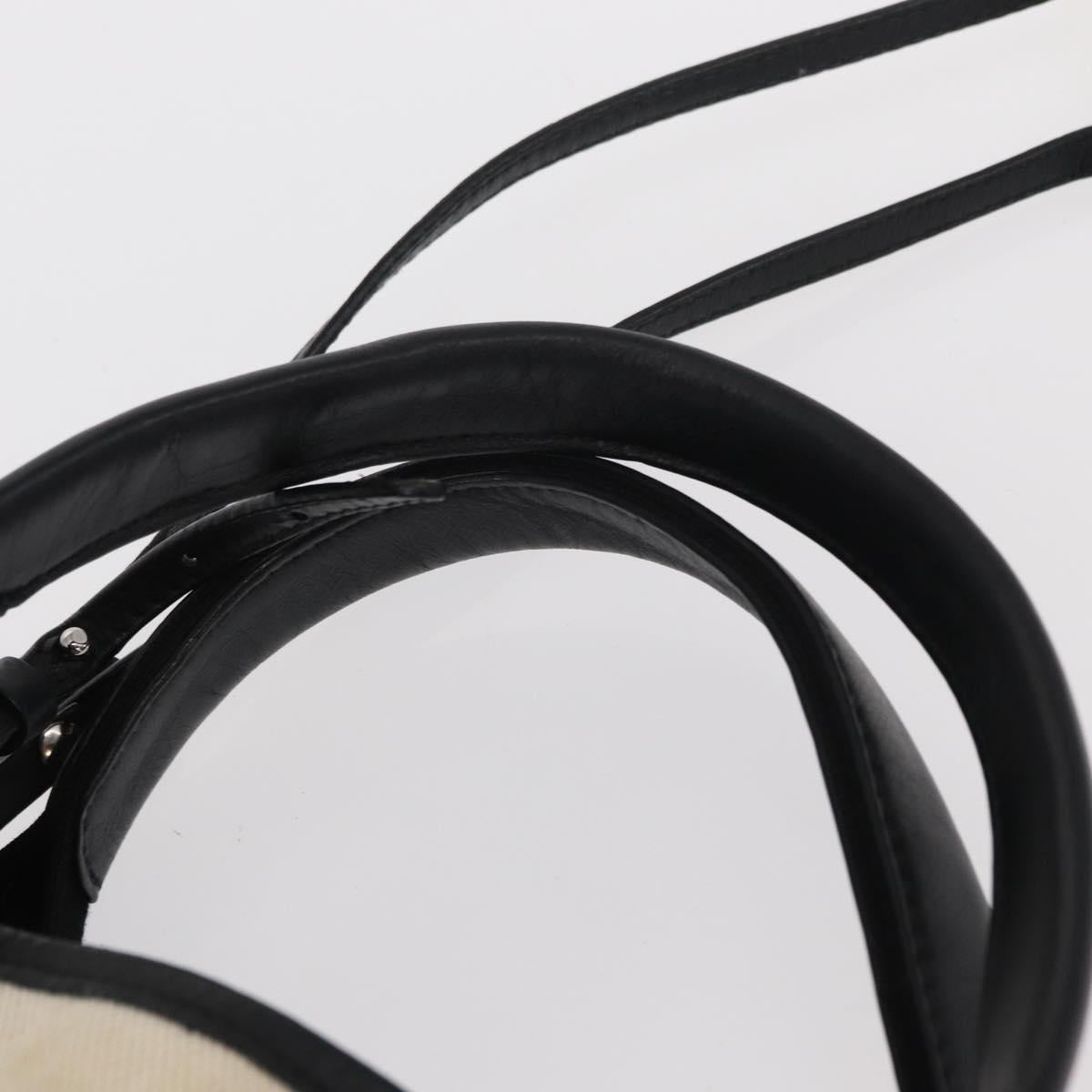 BALENCIAGA Navy Cabas Hand Bag Canvas 2way White Black 390346 Auth ep11845