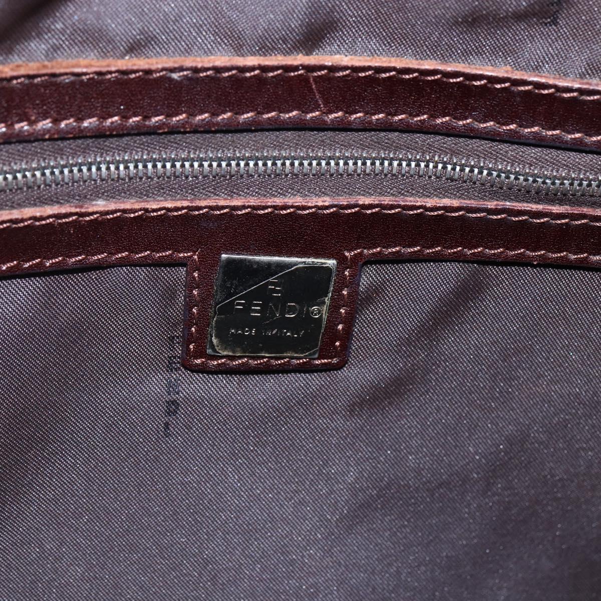 FENDI Zucca Canvas Tote Bag Black Brown Auth ep11847