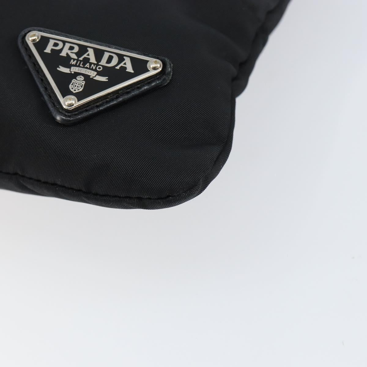 PRADA Shoulder Bag Nylon Black Silver Auth ep11849