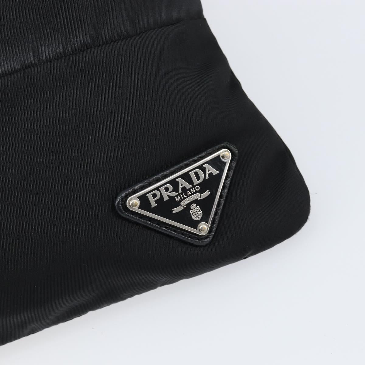 PRADA Shoulder Bag Nylon Black Silver Auth ep11849