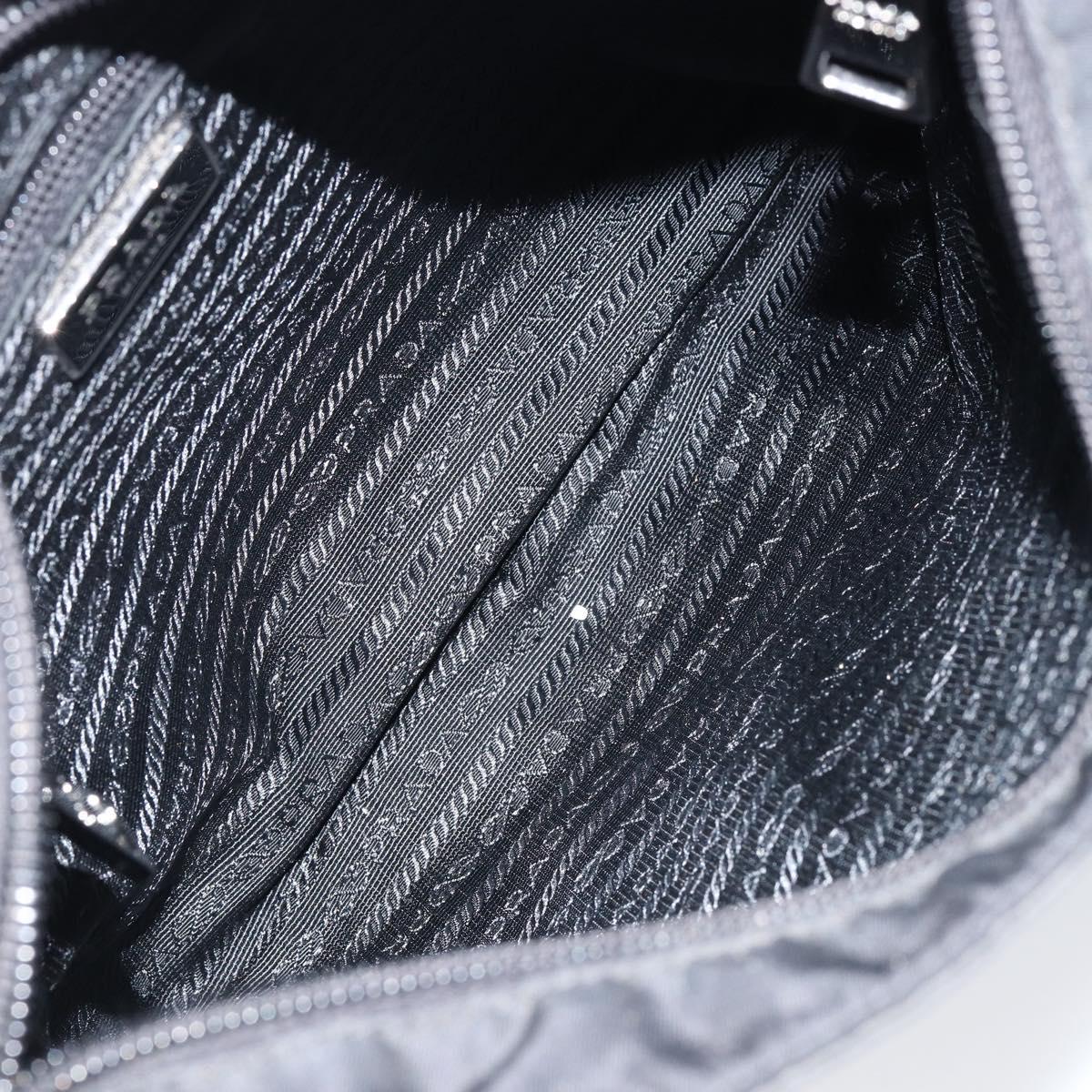 PRADA Shoulder Bag Nylon Black Silver Auth ep11849